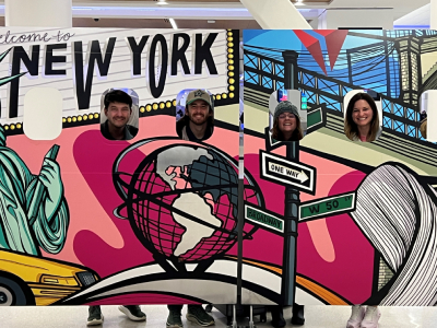 4 BCSC students pose for decorative photo op